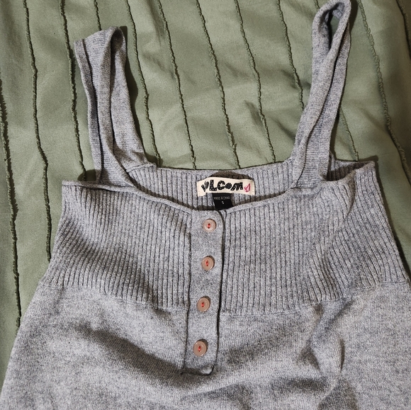 Gray Ribbed Volcom Mini Dress - Picture 2 of 6